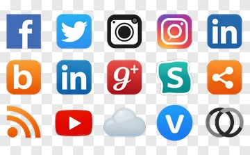 Social Media Icons Collection PNG