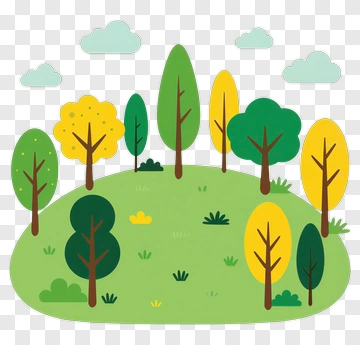 Colorful Tree Landscape PNG