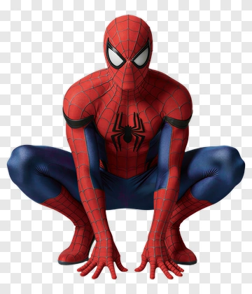 Spider-Man Posing In A Crouched Position PNG