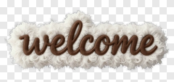 Welcome Sign With Fluffy Texture PNG