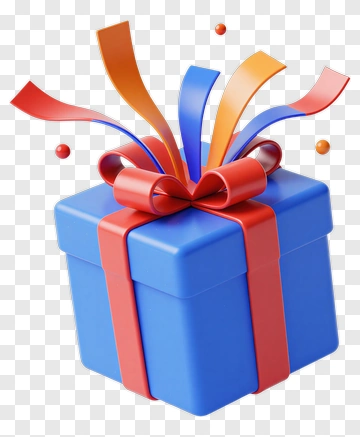 Colorful Gift Box With Ribbons PNG