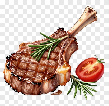Grilled Lamb Chop With Rosemary And Tomato PNG