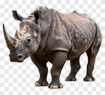 Rhinoceros Standing In Profile PNG
