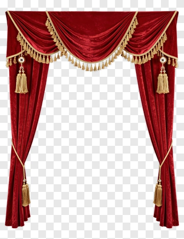 Red Velvet Curtain With Gold Tassels PNG