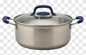 Stainless Steel Cooking Pot With Lid PNG