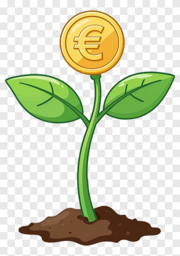 Coin Plant Growing From Soil PNG