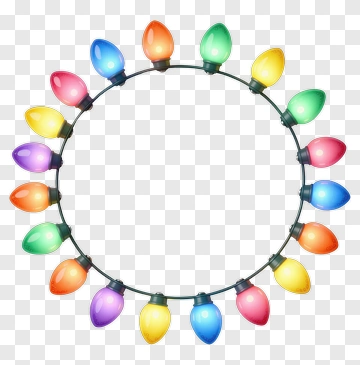 Colorful Christmas String Lights PNG