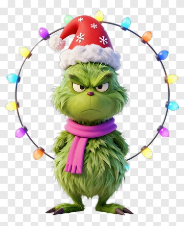 Christmas Grinch With Lights PNG