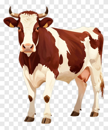 Realistic Cow Standing PNG
