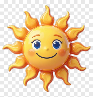 Cartoon Sun With A Happy Face PNG