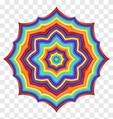 Colorful Star Shape Design PNG