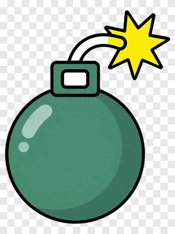 Cartoon Bomb With Explosive Fuse PNG