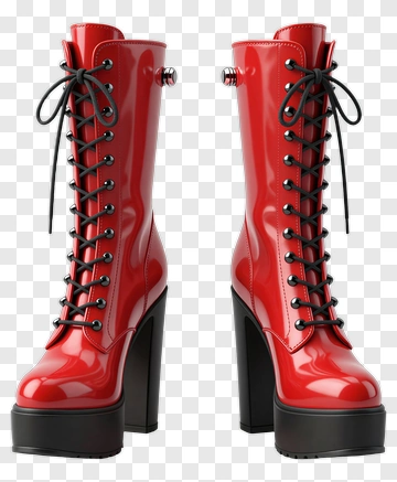 Red High Heel Boots PNG