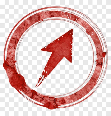 Red Arrow Inside Circular Grunge Frame PNG