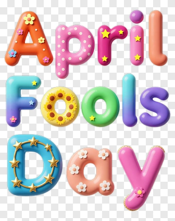 Colorful April Fools Day Letters PNG