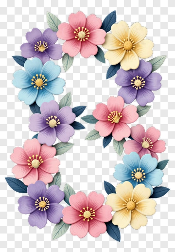 Floral Number 8 Arrangement PNG