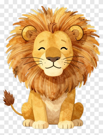 Cartoon Lion With A Happy Expression PNG