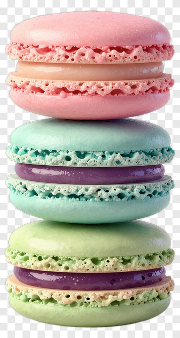 Colorful Macarons Stacked Together PNG