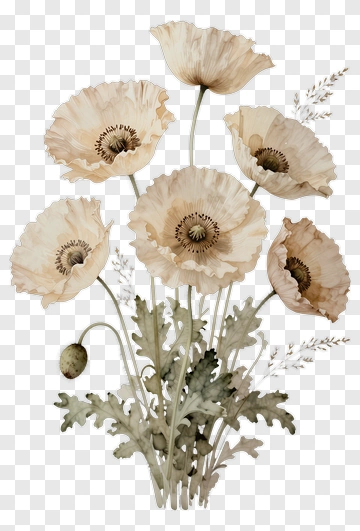 Poppy Flower Bouquet PNG