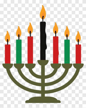 Menorah With Colorful Candles PNG
