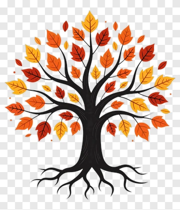 Colorful Tree With Autumn Leaves PNG