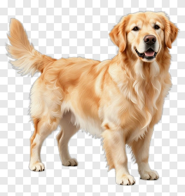 Golden Retriever Dog Standing PNG