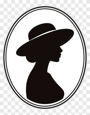 Silhouette Of A Woman Wearing A Hat PNG