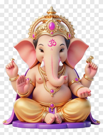3D Lord Ganesha Statue PNG