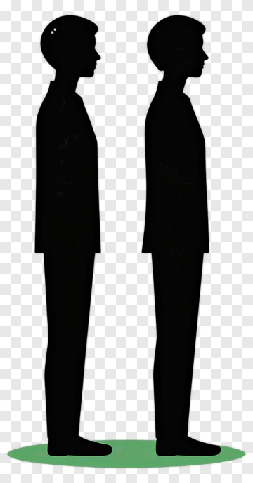 Silhouette Of Two Standing Figures PNG