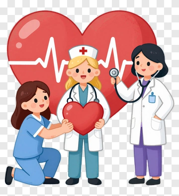 Healthcare Team Holding A Heart PNG