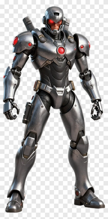 Futuristic Robot Character PNG