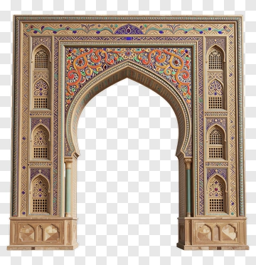 Ornate Archway With Intricate Patterns PNG