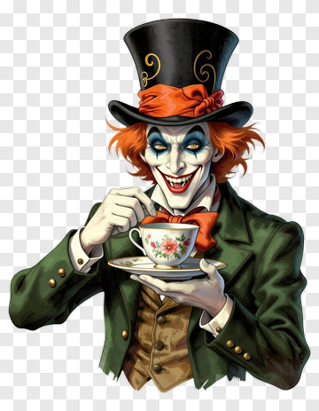 Mad Hatter Holding A Tea Cup PNG