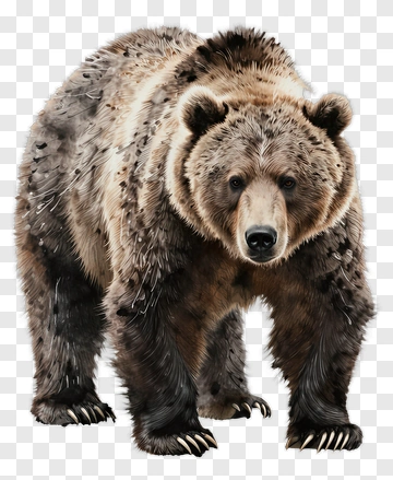 Realistic Brown Bear PNG