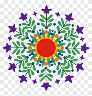 Colorful Floral Mandala Design PNG