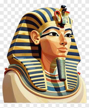 Illustration Of An Egyptian Pharaoh Bust PNG