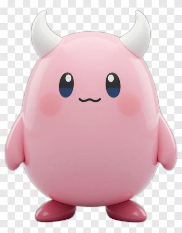 Cute Pink Cartoon Monster Character PNG