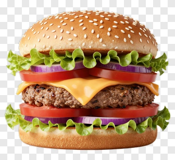 Cheeseburger With Lettuce And Tomato PNG