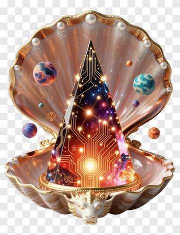 Cosmic Pyramid Inside A Shell PNG