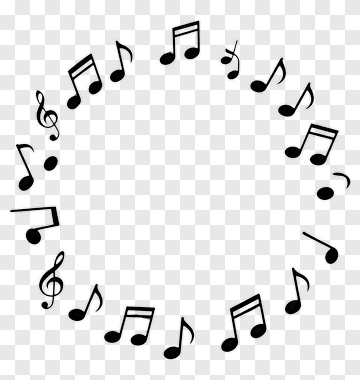 Musical Notes Circle Design PNG