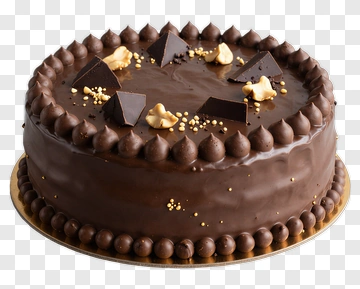 Chocolate Cake With Decorative Toppings PNG