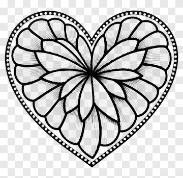 Intricate Heart Design With Floral Patterns PNG