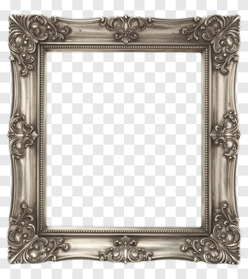 Ornate Silver Picture Frame PNG