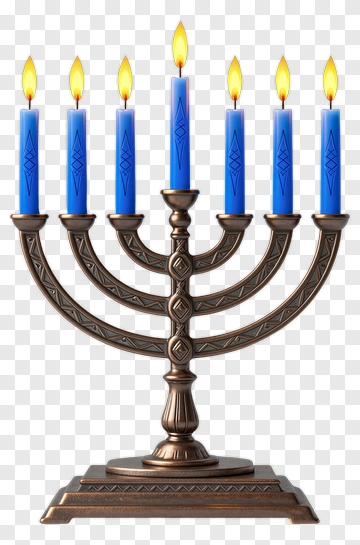 Menorah With Blue Candles PNG