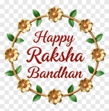Happy Raksha Bandhan Floral Wreath PNG