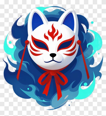 Fox Mask With Red And Blue Details PNG