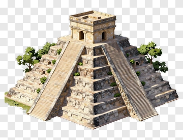 Mayan Pyramid With Stairs And Trees PNG
