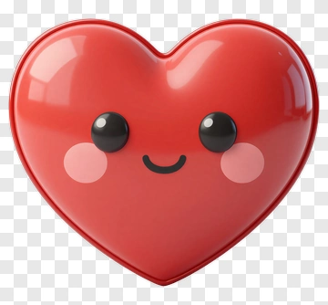 Cartoon Heart With Smile PNG