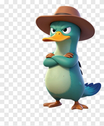 Cartoon Duck Wearing A Hat PNG