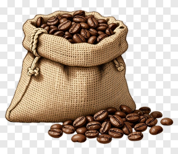Coffee Bag With Spilled Beans PNG